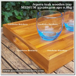 Jepara teakwood WOODEN TRAY baki nampan kayu jati LARGE 45x30x4cm weight +/-1.25kg